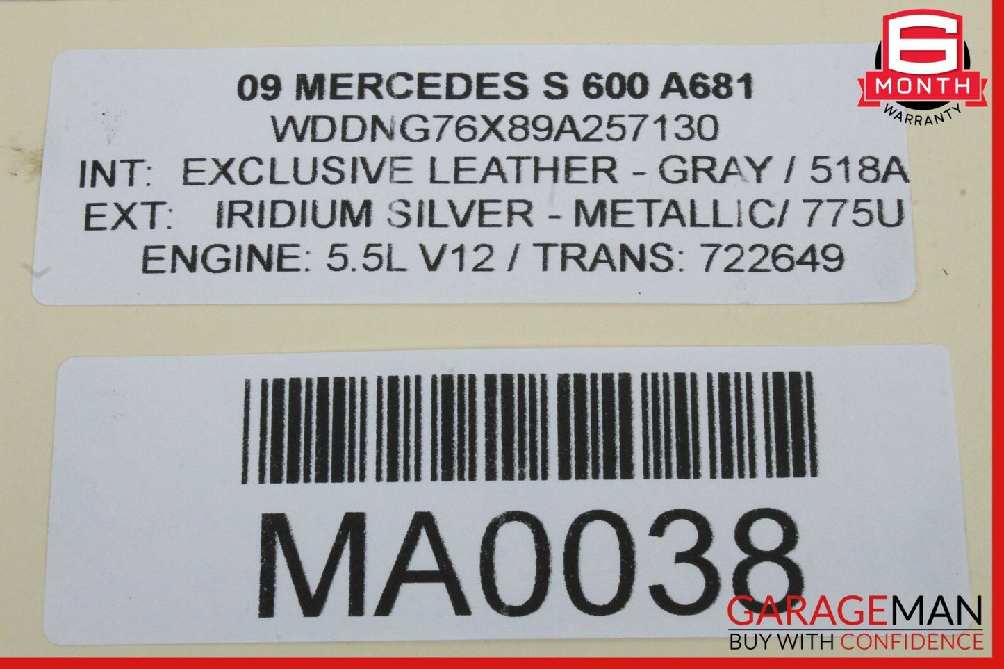 07-10 Mercedes W216 CL600 S600 Battery Alternator Starter Cable 2215400935 OEM