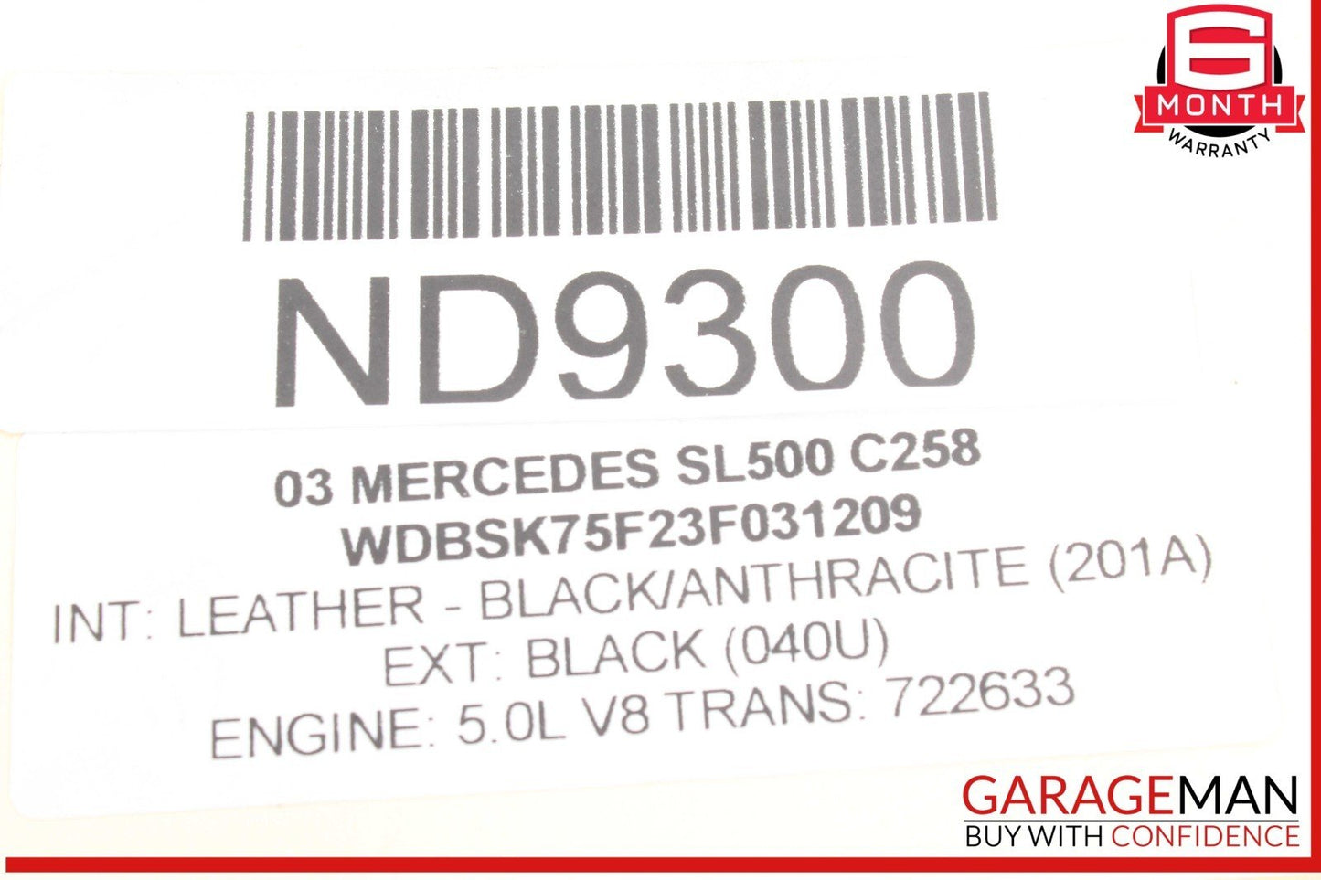 03-04 Mercedes R230 SL500 Rear Left or Right Drive CV Axle Shaft Driveshaft RWD