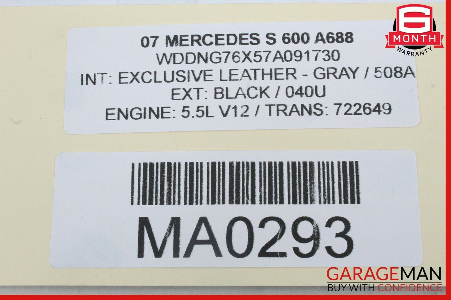 07-13 Mercedes W221 S600 CL63 AMG Front Left Driver Door Lock Latch Actuator OEM