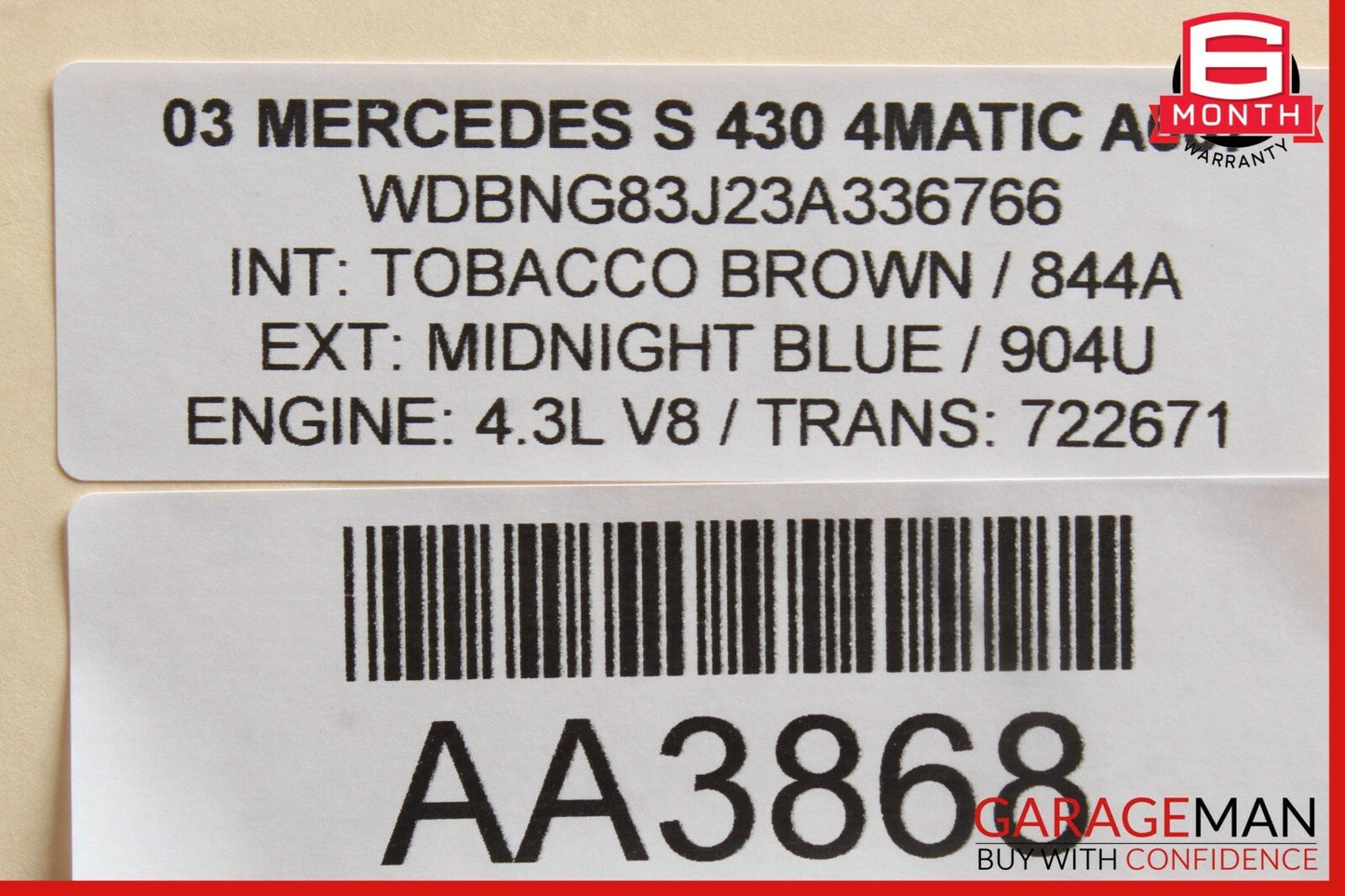 00-06 Mercedes W220 S430 S55 CL500 CL55 AMG Shift Shifter Knob Brow OEM