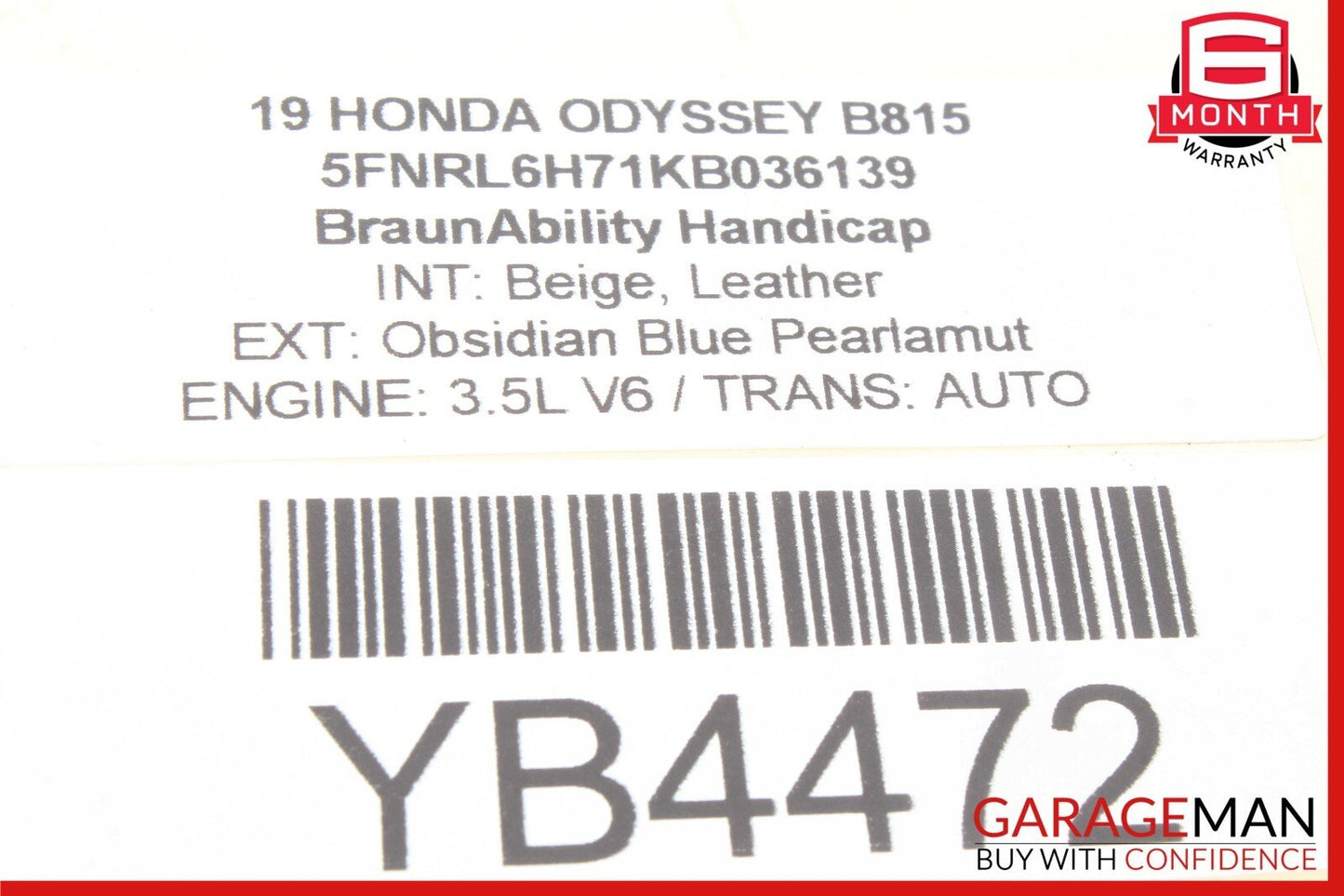18-22 Honda Odyssey Rear Left Driver Side Lower Control Arm OEM