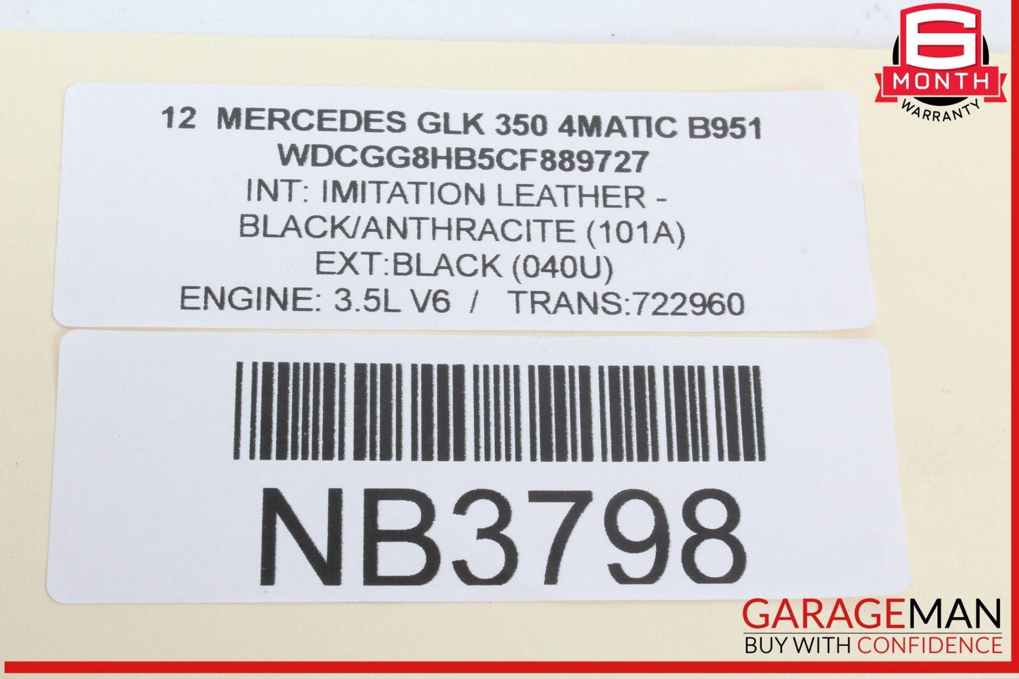 10-15 Mercedes X204 GLK350 4MATIC Front / Rear Right Side Exterior Door Handle Black