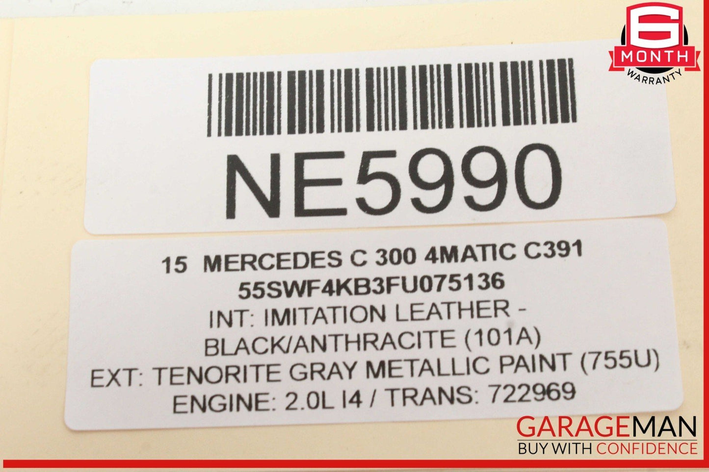 08-20 Mercedes W205 C300 4MATIC Rear Left or Right Lower Control Arm OEM