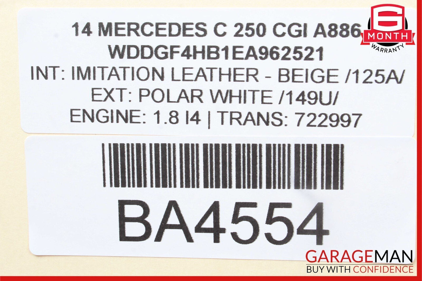 08-14 Mercedes W204 C250 C300 C63 AMG Rear Right Side Door Lock Latch Actuator