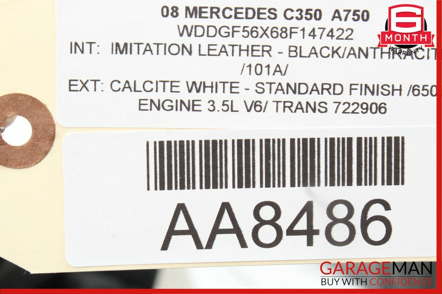 08-14 Mercedes W204 C350 Interior Top Upper Rear View Mirror Assembly Black OEM