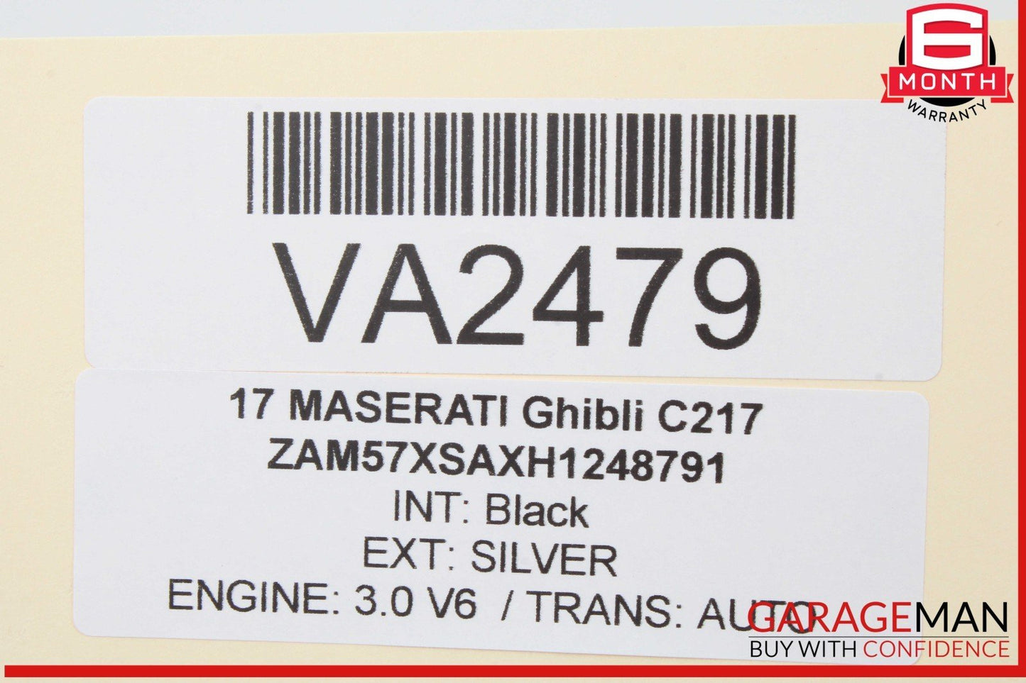14-20 Maserati Ghibli Rear Right and Left Side Upper C Pillar Cover Trim Panel