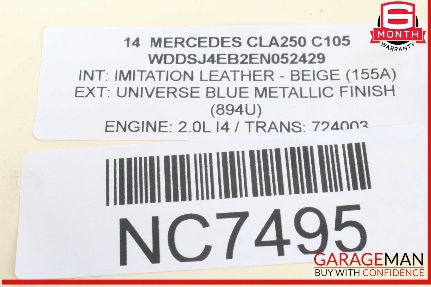 14-18 Mercedes W117 CLA250 Right Passenger Side Exterior Door Handle Assy OEM