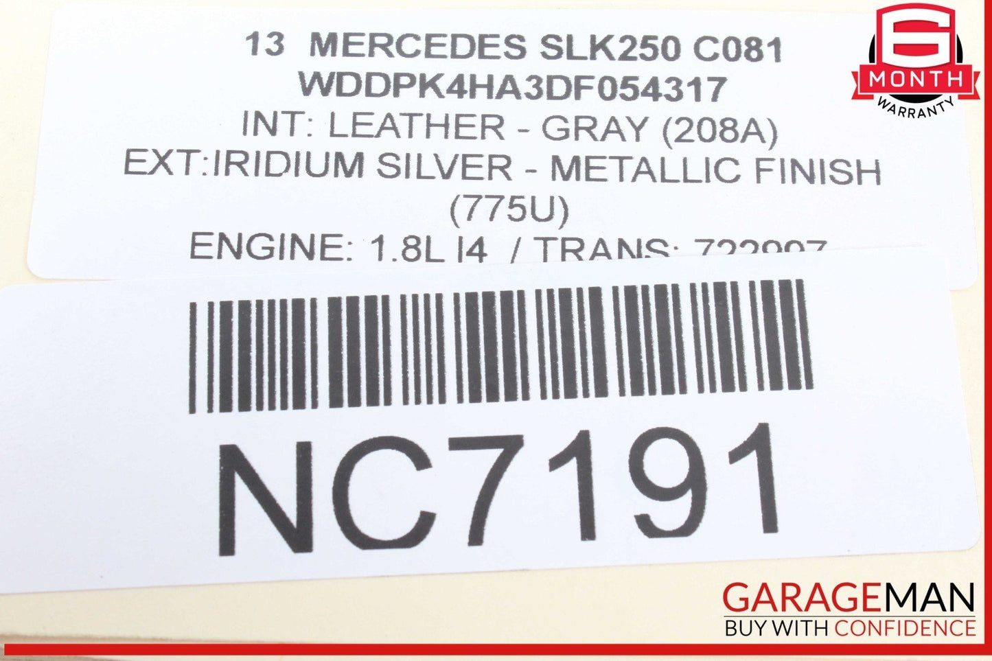 08-17 Mercedes R172 SLK250 C300 E350 Front Right Side Lower Control Arm OEM