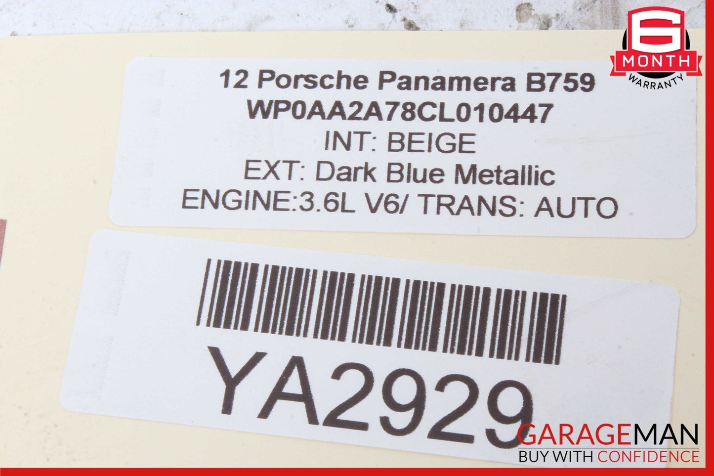 10-16 Porsche Panamera 970 Rear Right Door Window Regulator Motor Unit