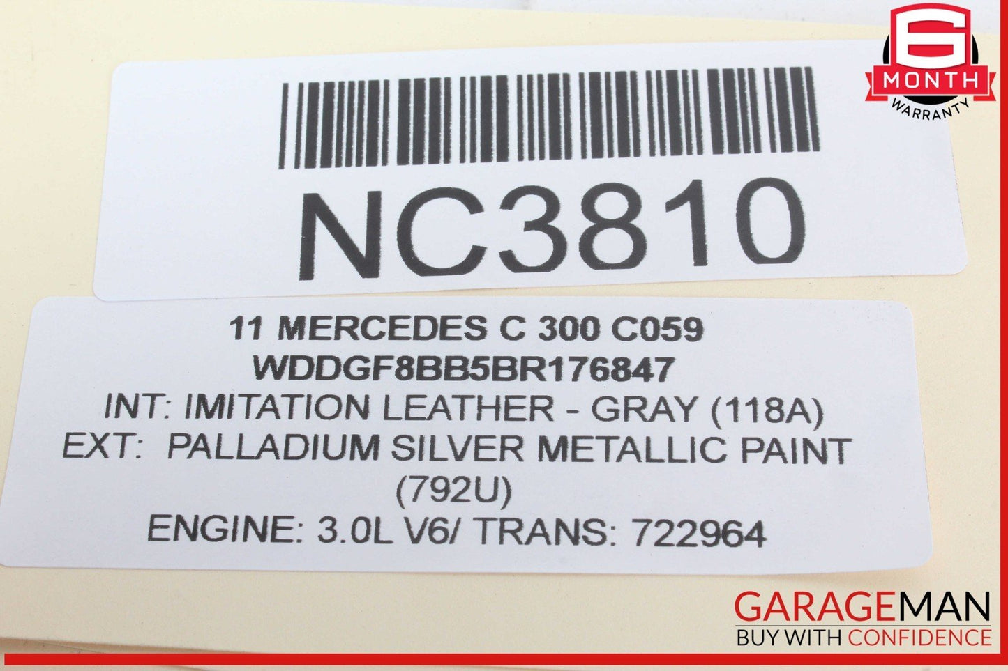 08-14 Mercedes W204 C300 C250 Rear Trunk Lid Tailgate Release Open Handle OEM