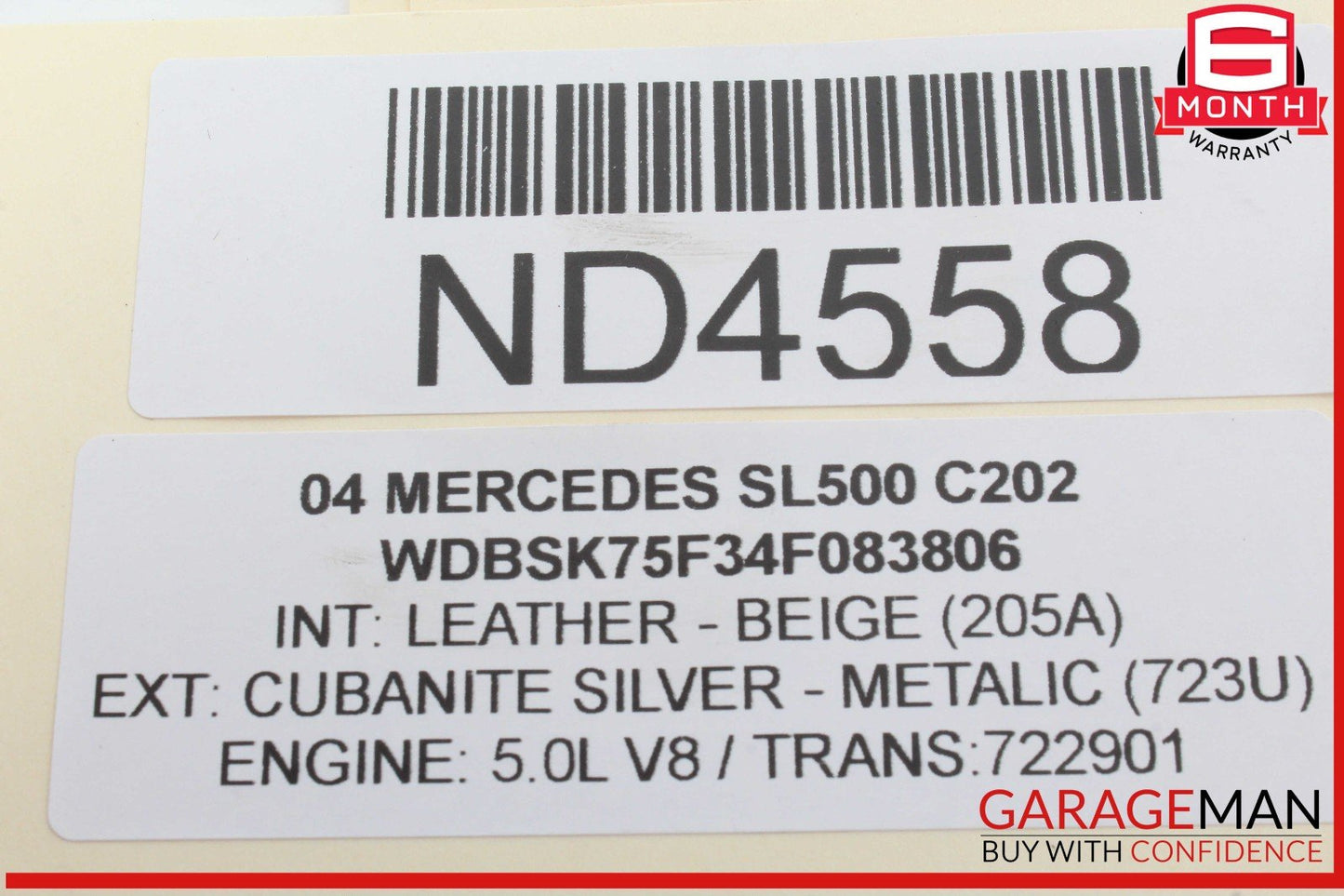 03-12 Mercedes R230 SL500 Convertible Right Roof Main Top Drive Lift Cylinder