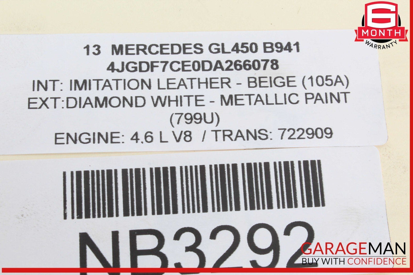 11-20 Mercedes X166 GL450 S550 CL550 Left Side Air Intake Hose Duct Pipe OEM