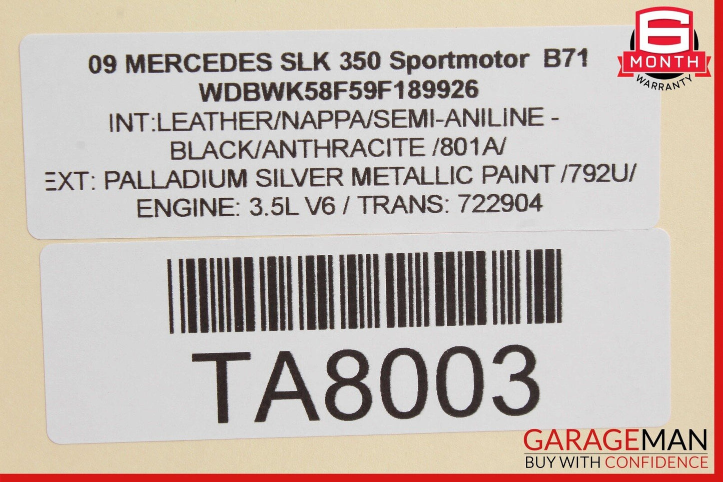 05-11 Mercedes R171 SLK350 SLK280 Air AC Vent Dash Left or Right Side Black OEM