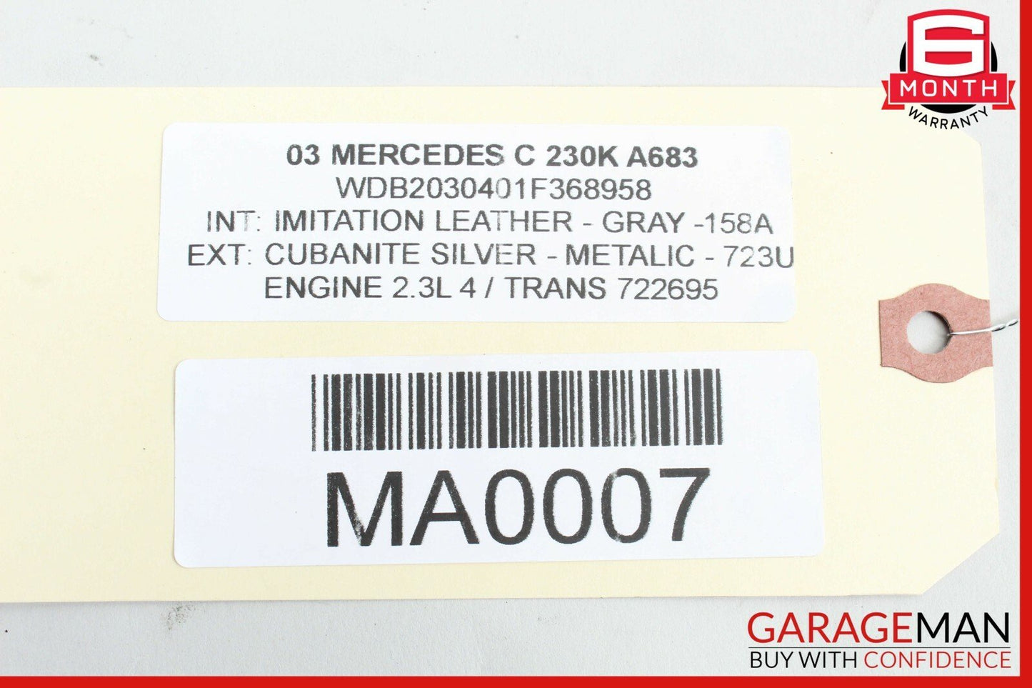 02-05 Mercedes W203 C230 C320 2DR Coupe Radiator Support Bracket Frame Core OEM