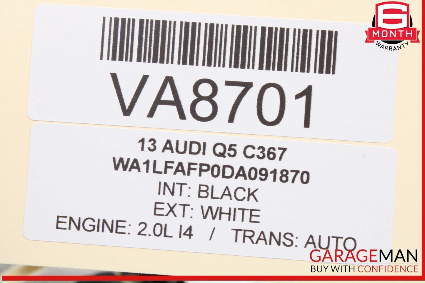 09-17 Audi Q5 SQ5 Rear Right Passenger Side Door Lock Latch Actuator 8K0839016D