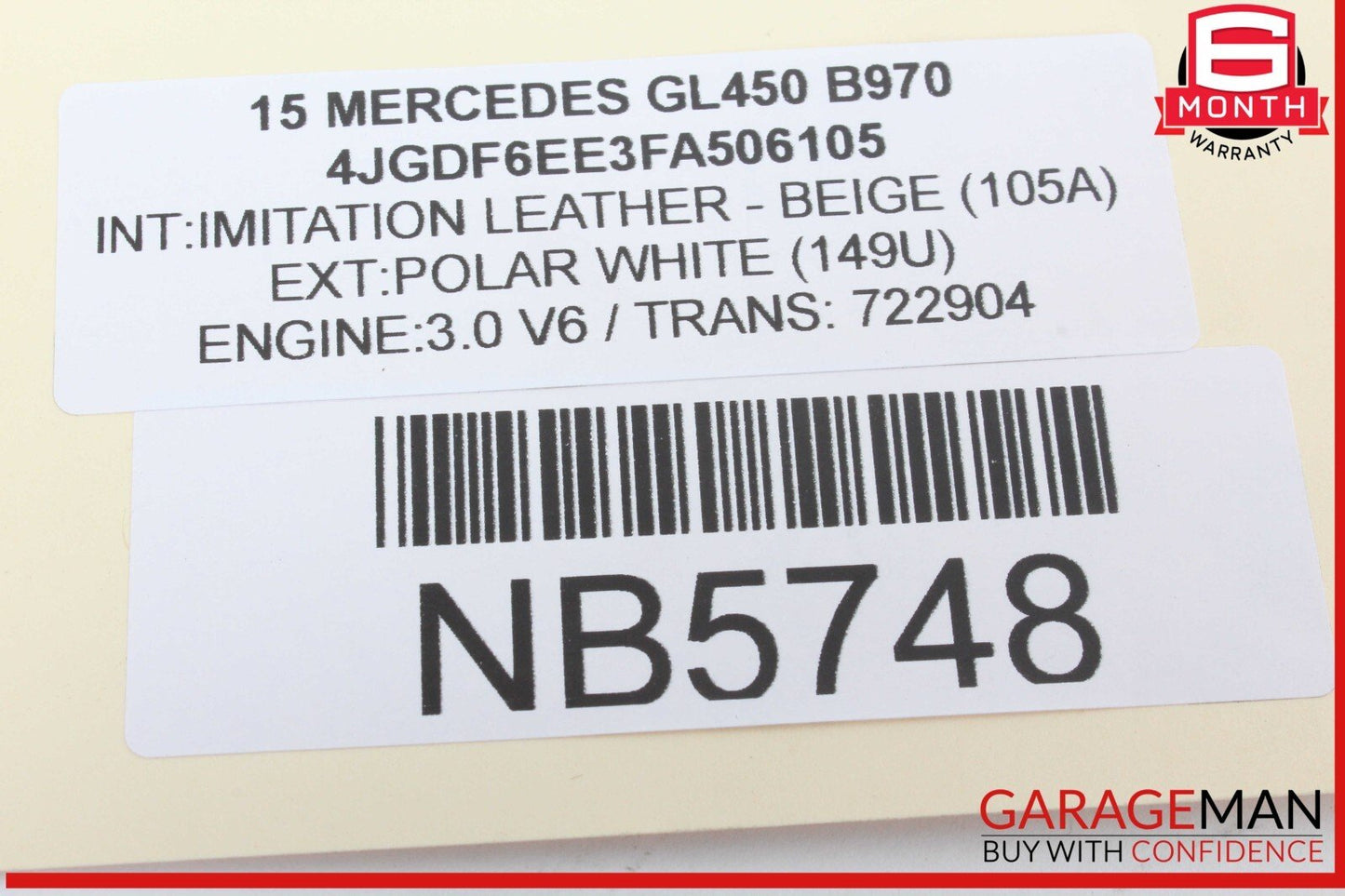 12-19 Mercedes X166 GL450 Rear 2nd Row Right Seatbelt Seat Belt Retractor OEM