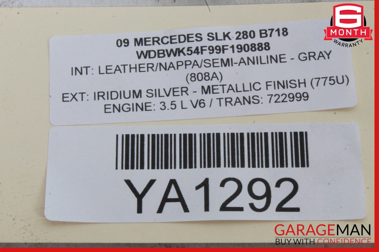 05-11 Mercedes R171 SLK280 SLK300 Front Right Side Door Window Regulator Motor