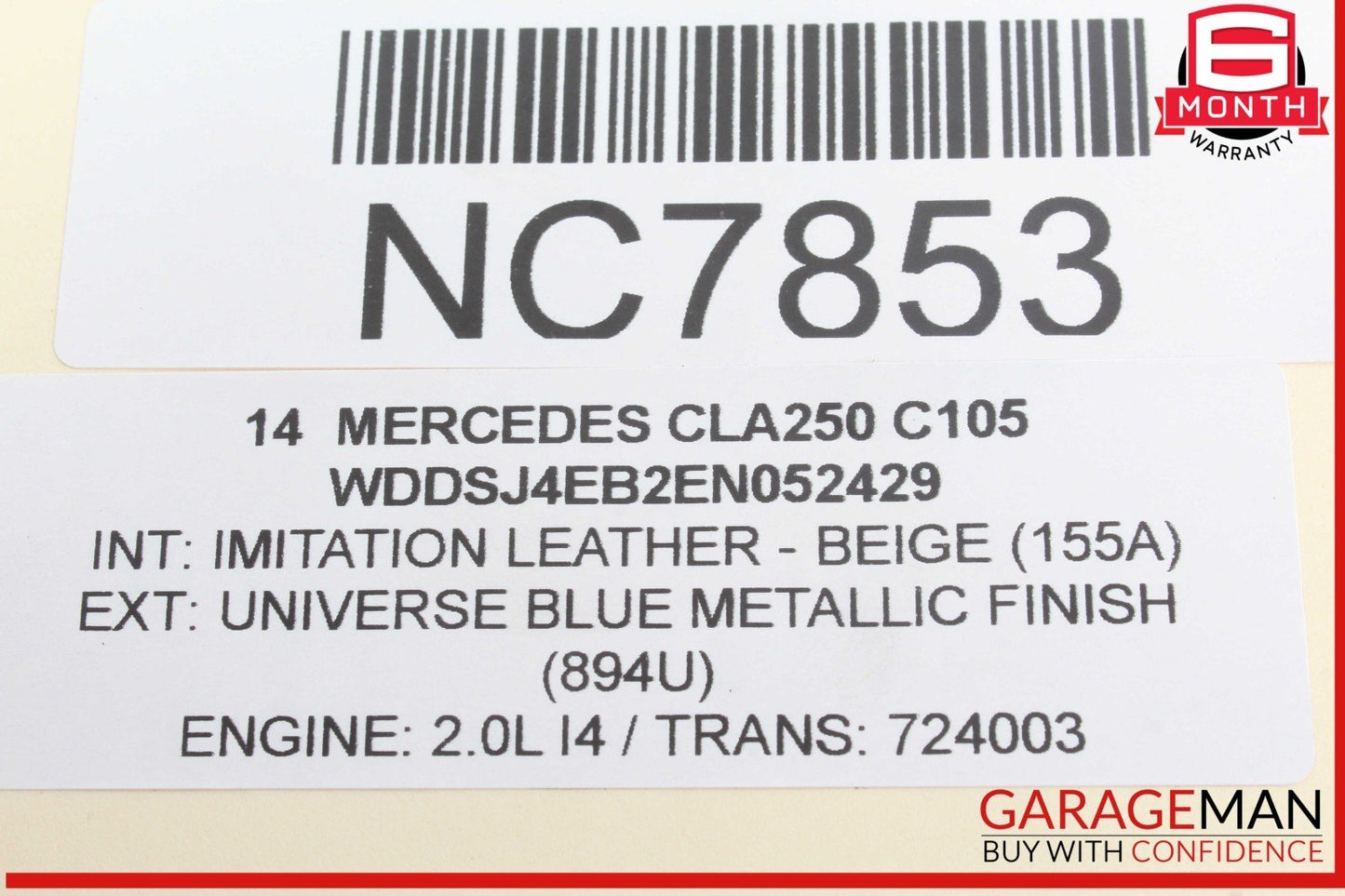 12-20 Mercedes W117 CLA250 SLK250 SLC300 Right Side Exterior Door Handle OEM