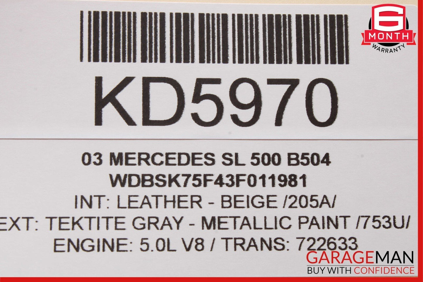 00-13 Mercedes R230 SL500 Seat Belt Seatbelt Tension Sensor 2158600505 OEM
