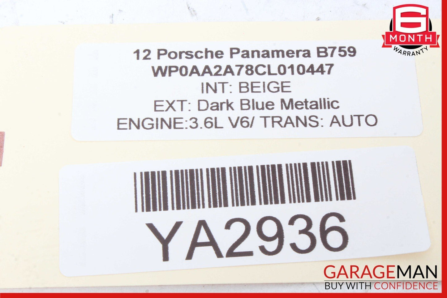 10-16 Porsche Panamera 970 Front Right Door Window Regulator Motor Unit OEM