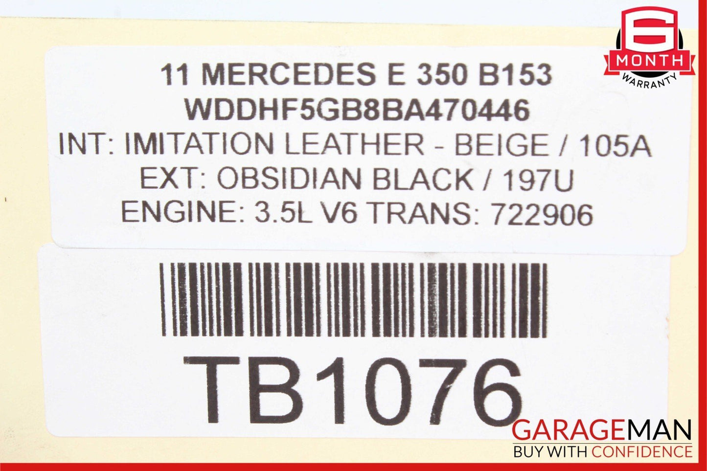 06-11 Mercedes W212 E350 SLK300 Engine Motor Brake Vacuum Pump 2722300565 OEM