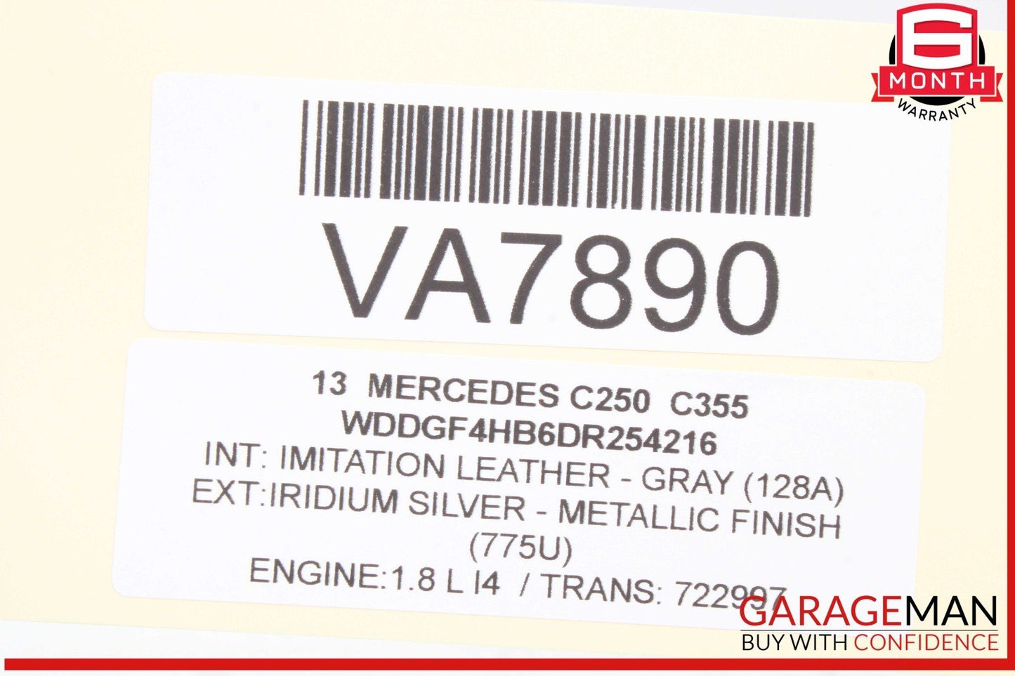 08-14 Mercedes W204 C250 C300 Right Side Roof Curtain Airbag Air Bag OEM