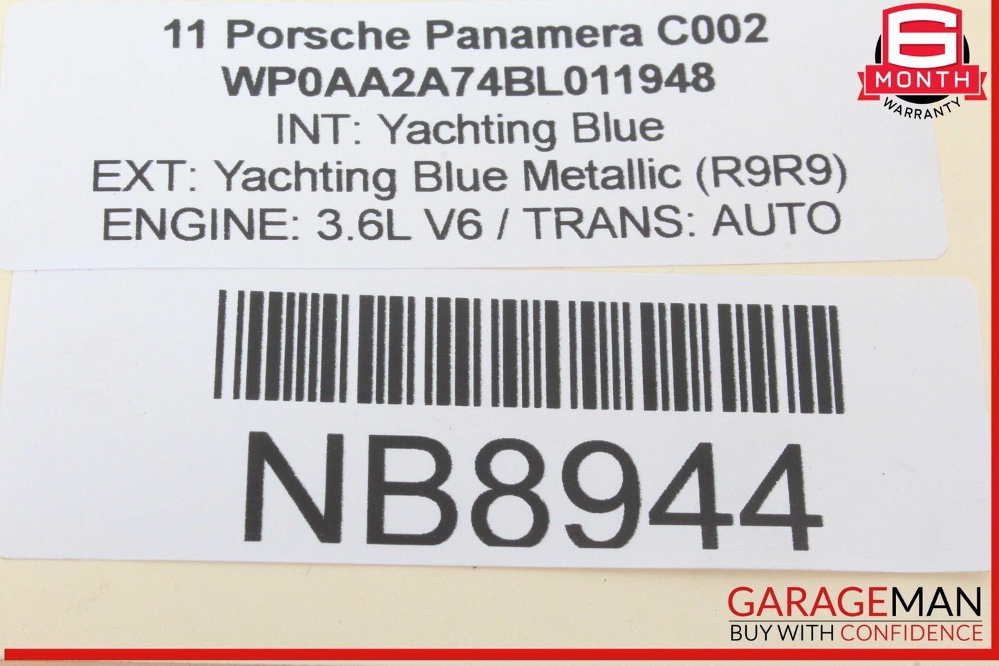 10-16 Porsche Panamera 970 Rear Left Driver Side Exterior Door Handle OEM