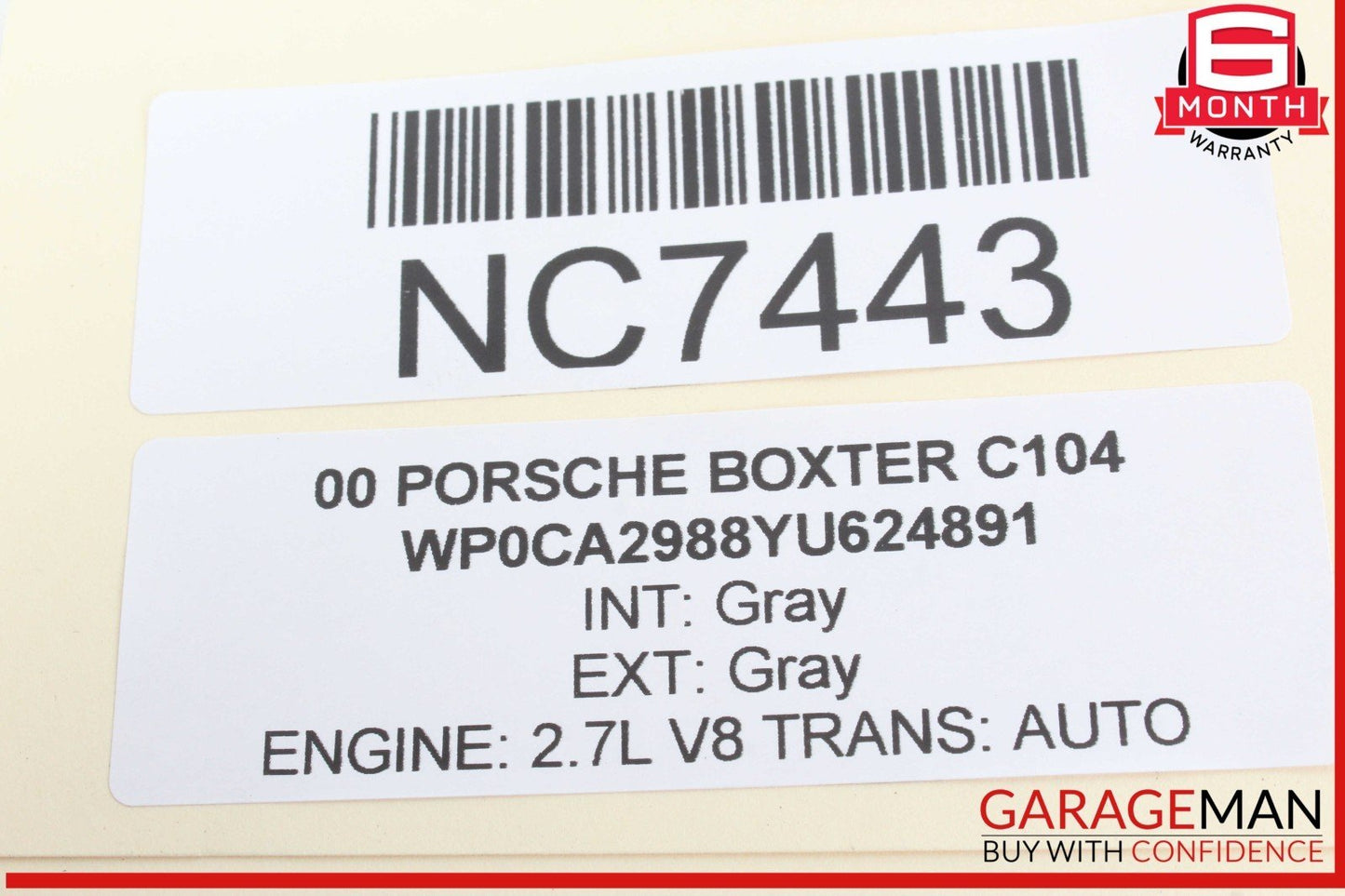 97-04 Porsche Boxster 986 Carrera 911 996 Front Right Exterior Door Handle Gray