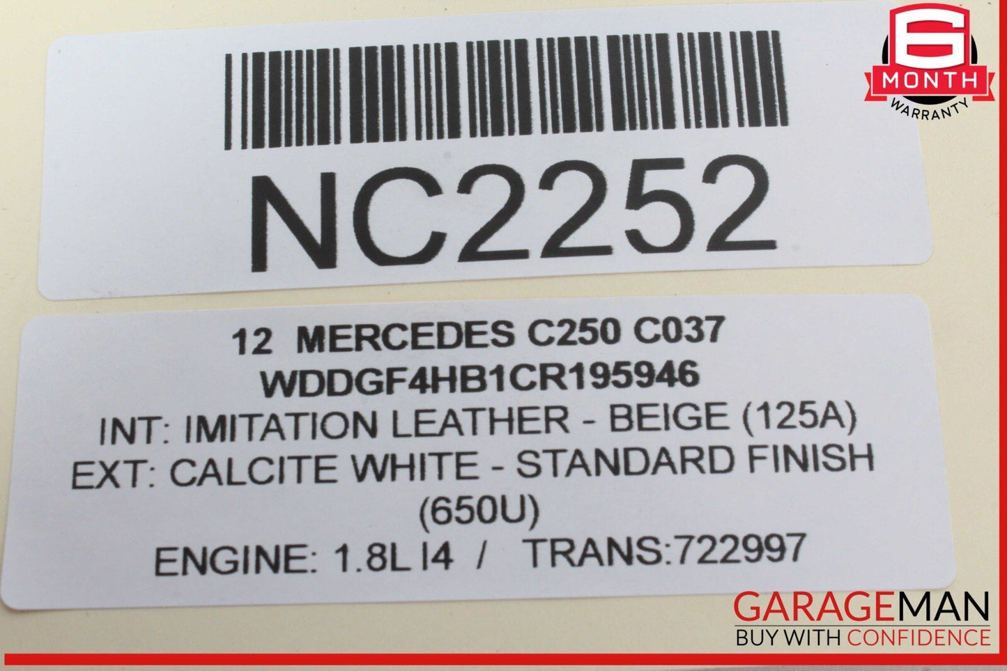 12-14 Mercedes W204 C250 C300 C350 Rear Left Side Exterior Door Handle OEM