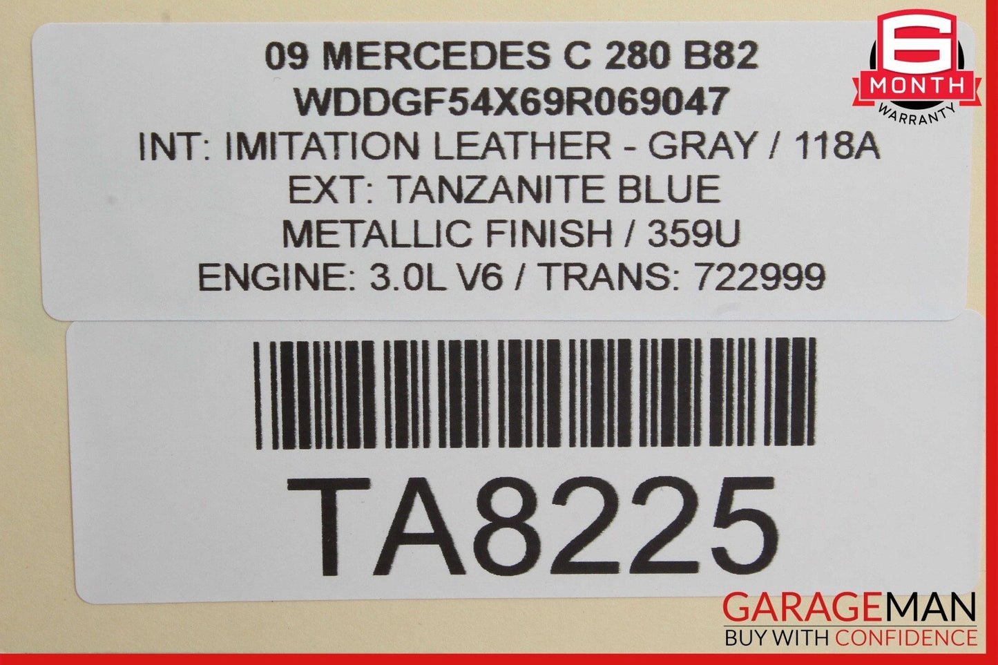08-14 Mercedes W204 C280 C250 C63 AMG Front Overhead Dome Light Lamp Assembly