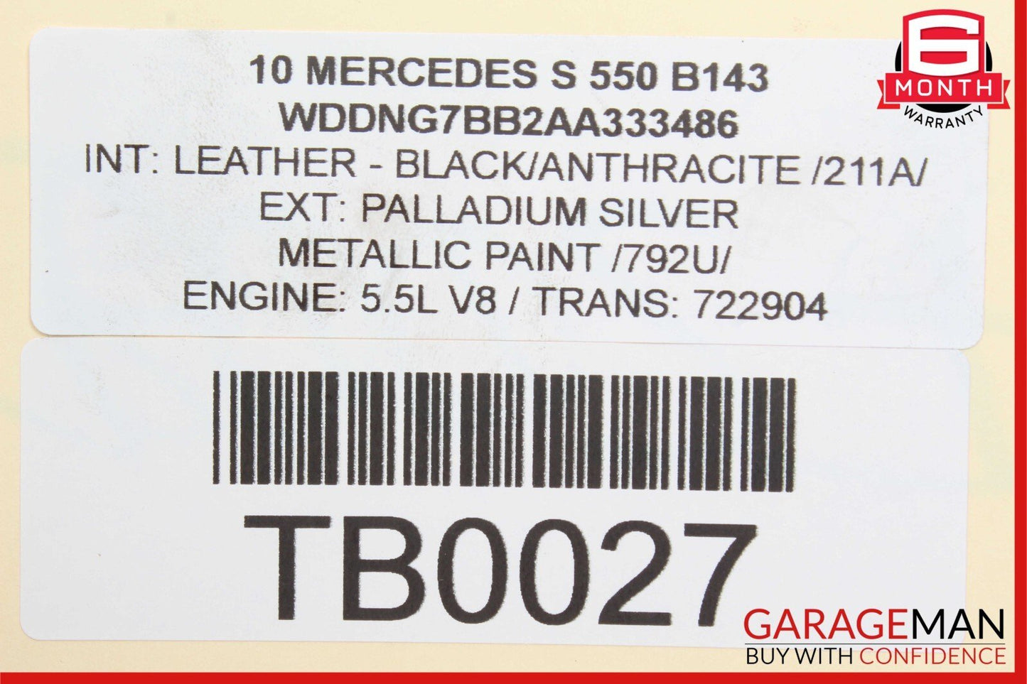10-13 Mercedes W221 S550 Right Side Power Steering Rack & Pinion Control Arm RWD