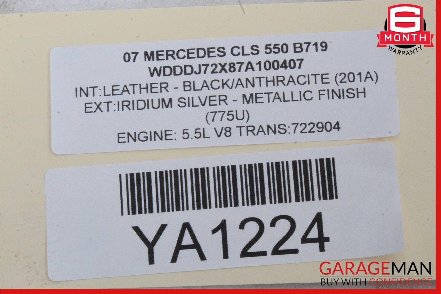 06-11 Mercedes W219 CLS500 CLS550 Interior Rear View Mirror Assembly Gray OEM