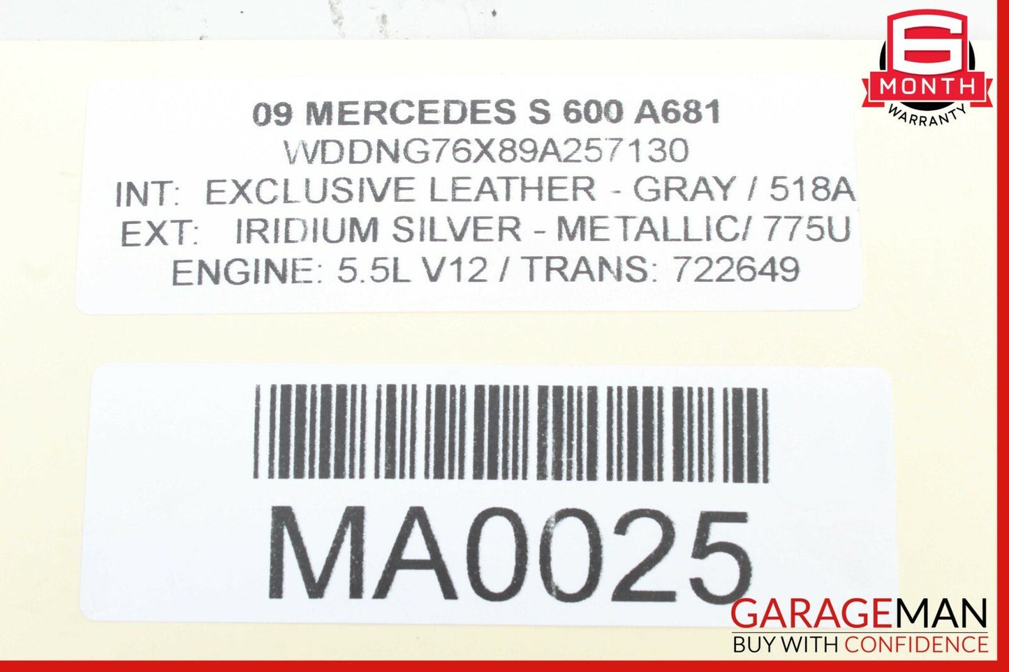 07-10 Mercedes W221 S600 CL600 Power Steering Cooler Radiator 2215001300 OEM