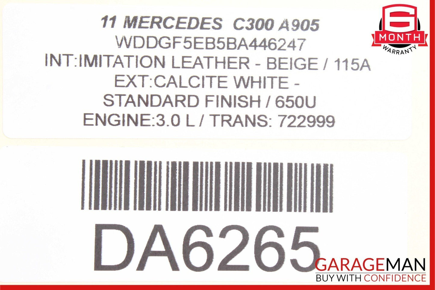 08-14 Mercedes W204 C300 Sedan Front Right Door Tweeter Speaker Trim Cover Beige