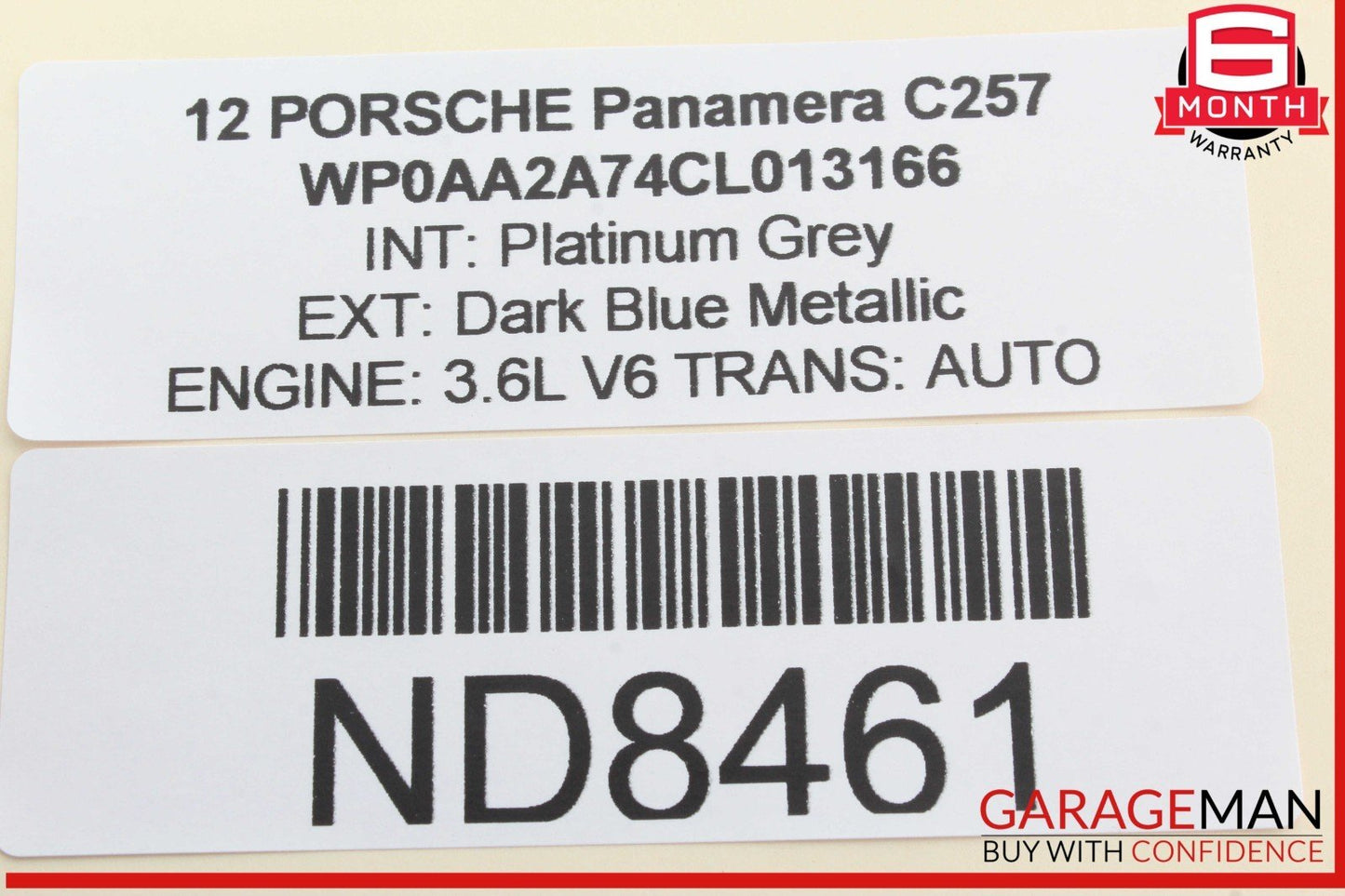 10-16 Porsche Panamera 970 Front Left Driver Side Sunvisor Sun Visor Gray OEM
