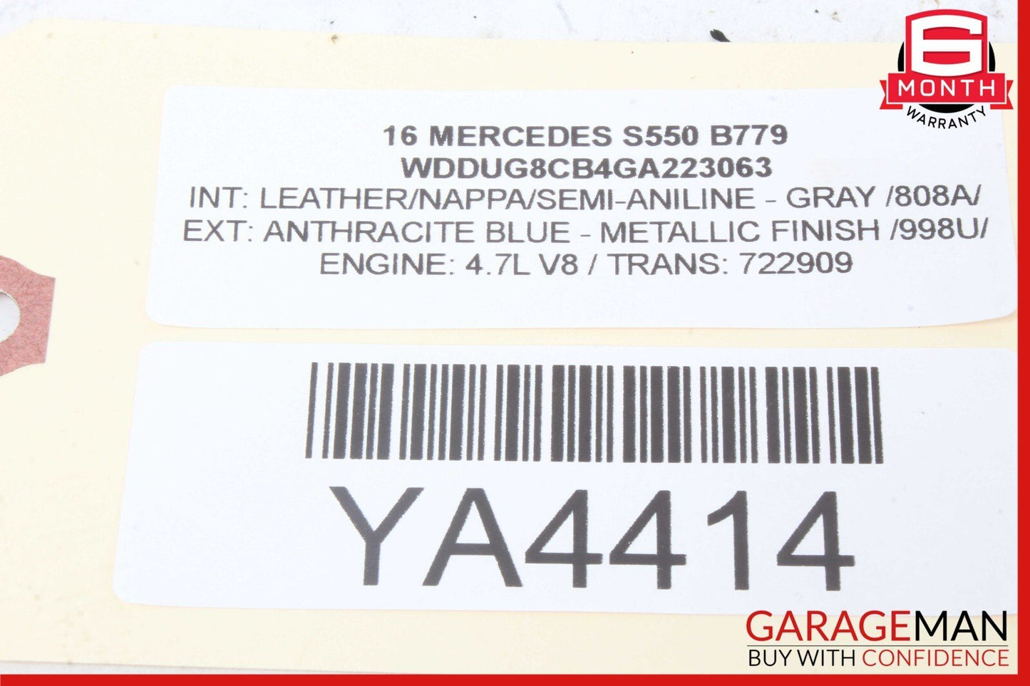 14-17 Mercedes W222 S550 S600 Front Right Side Exterior Door Handle Keyless Go