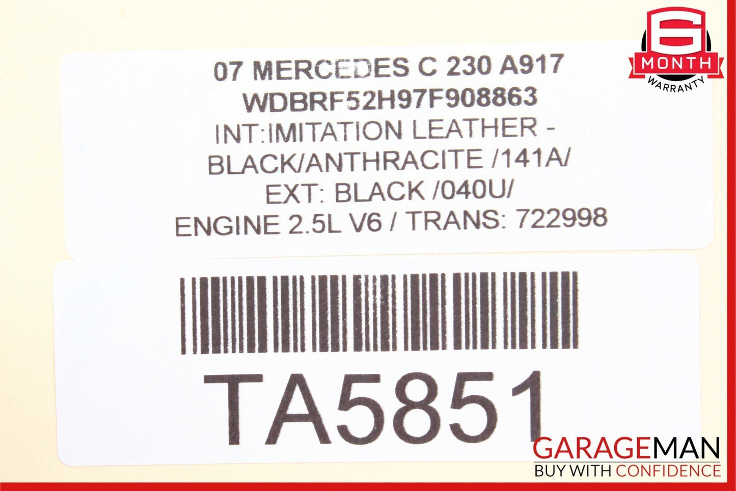 01-07 Mercedes W203 C230 C280 C55 Rear Right Side Door Lock Latch Actuator OEM