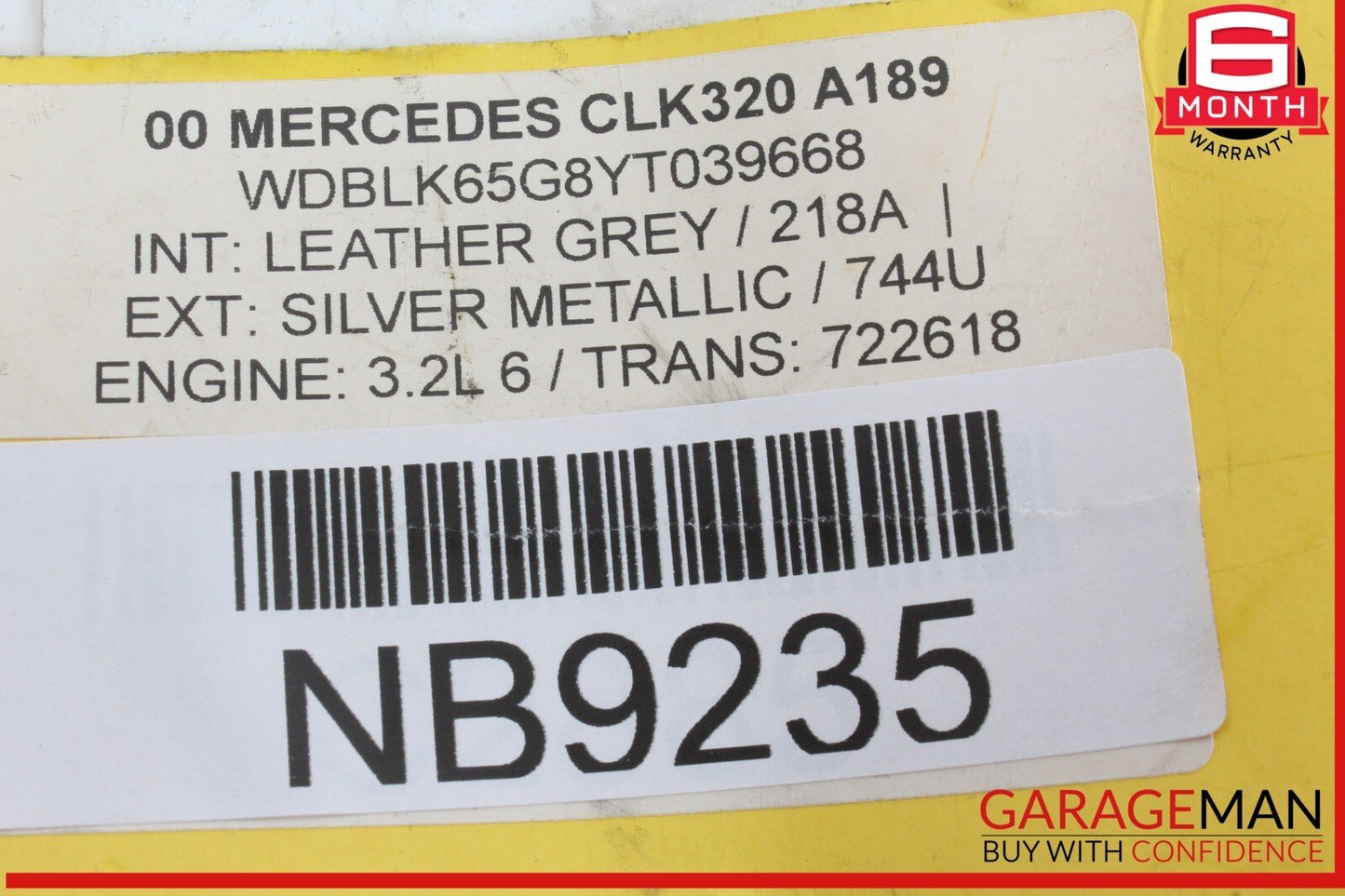 97-03 Mercedes W208 CLK320 CLK430 Inner Tail Light Lamp Rear Right Side OEM