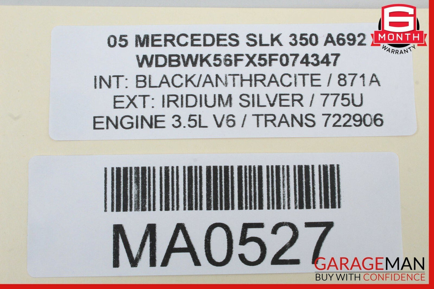 05-11 Mercedes R171 SLK280 SLK350 Left or Right Dash A/C AC Air Vent Trim Black