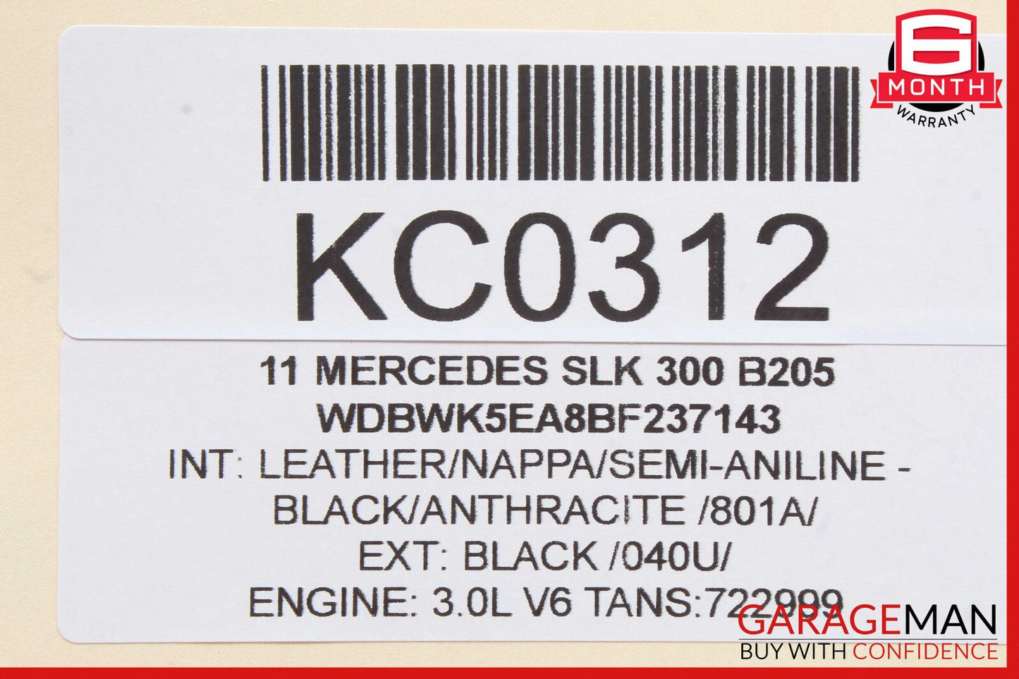 05-11 Mercedes R171 SLK300 Air AC Vent Dash Left or Right Side Black OEM
