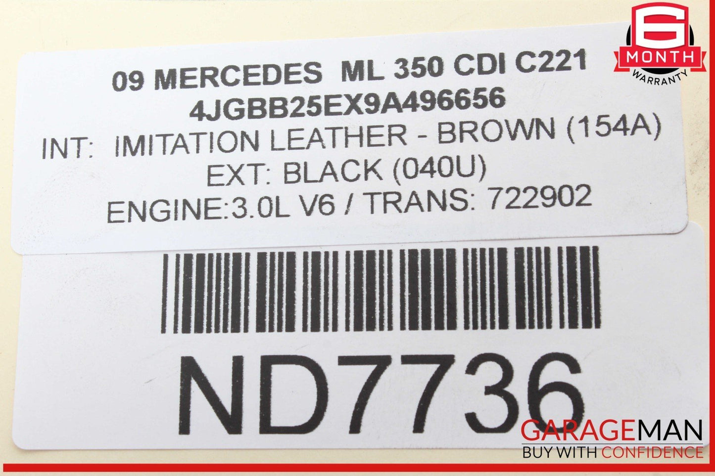 06-12 Mercedes W164 ML350 CDI Front Right Side Reinforcement Bracket Assy