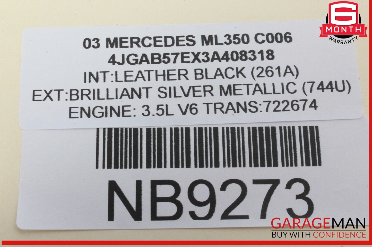 98-05 Mercedes W163 ML350 ML430 Dashboard A/C AC Air Vent Right Side Black OEM