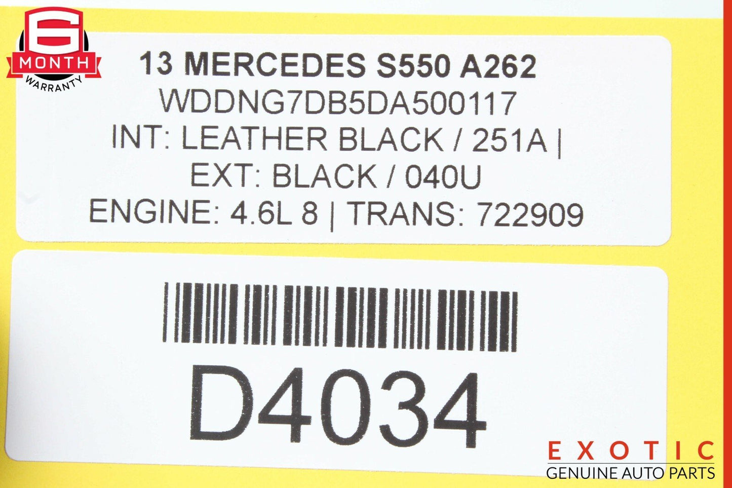 12-13 Mercedes W221 S550 CL550 7G Tronic Automatic Transmission 722.909 RWD 80k