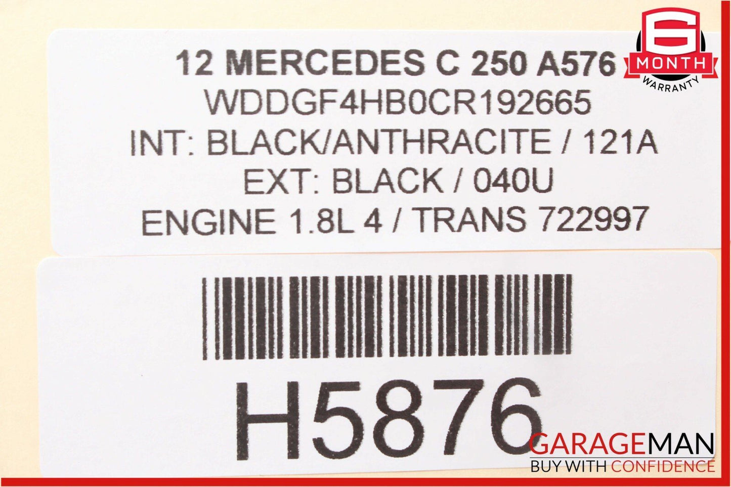 08-14 Mercedes W204 C350 C250 Front Right Side Sun Visor Sunvisor Shade Black
