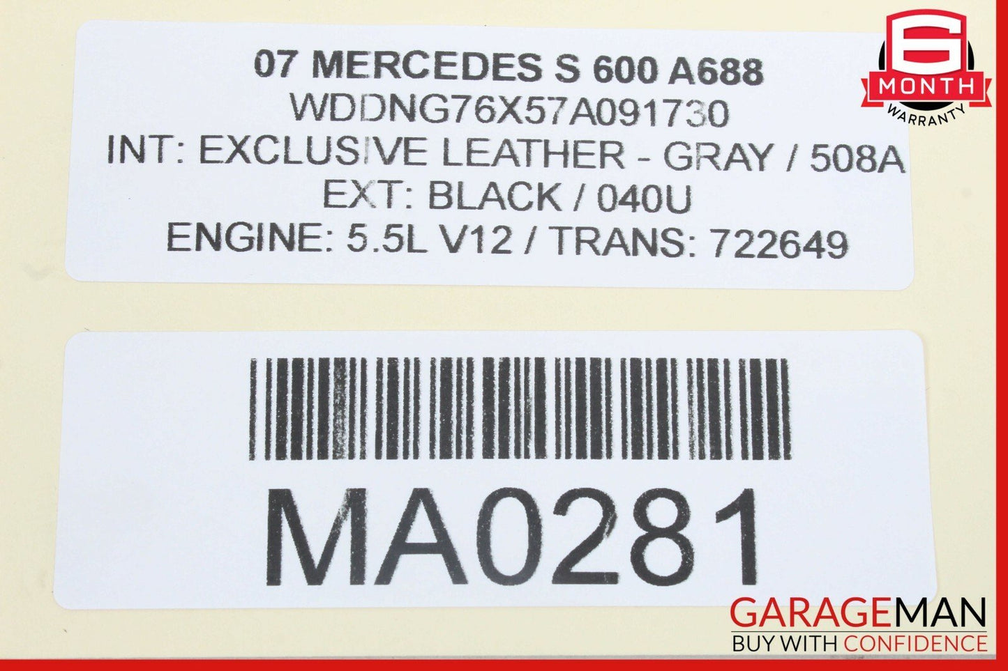 07-09 Mercedes W221 S600 S65 AMG Ash Tray Ashtray Lighter Compartment Tray OEM
