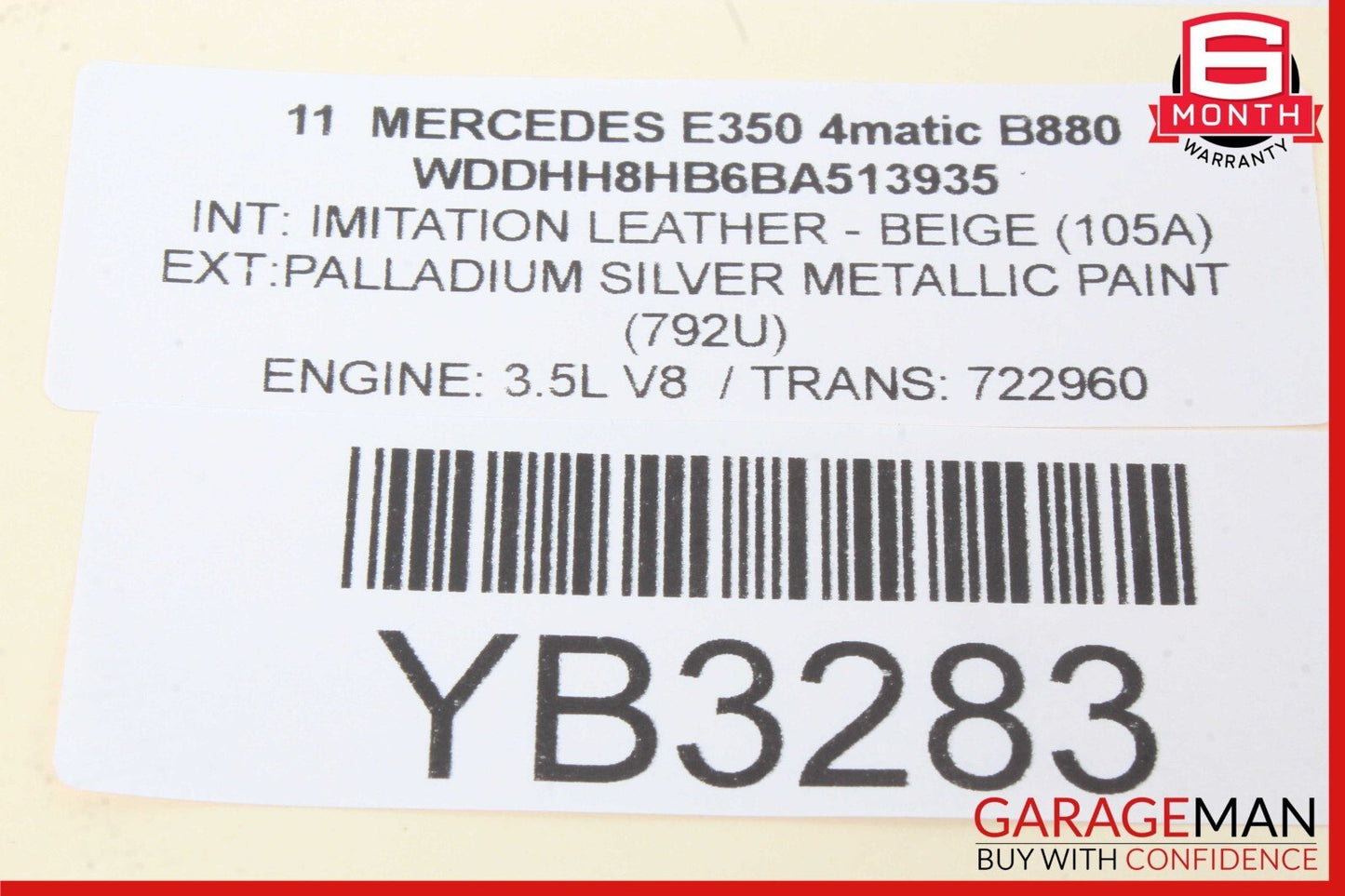10-18 Mercedes W212 E350 Front Right Side Seat Side Airbag Air Bag Beige OEM