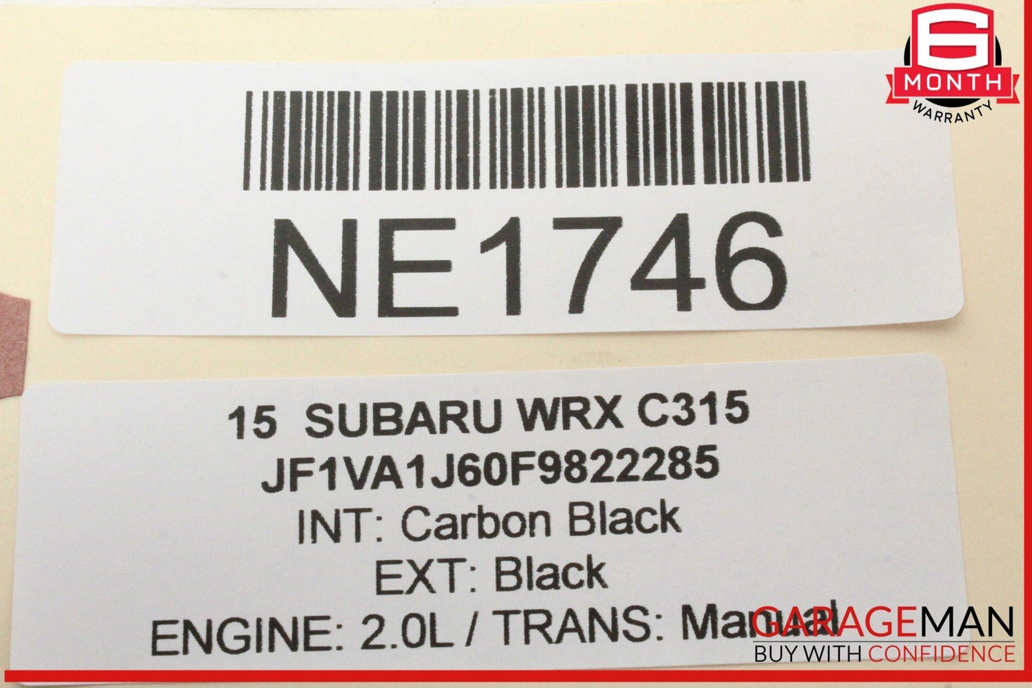 15-16 Subaru WRX Rear View Backup Back Up Camera 86267VA000 OEM