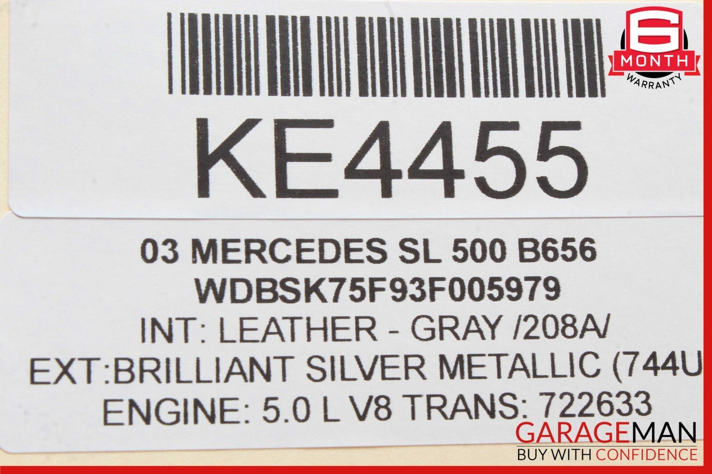 00-13 Mercedes R230 SL500 Seat Belt Seatbelt Tension Sensor 2158600505 OEM