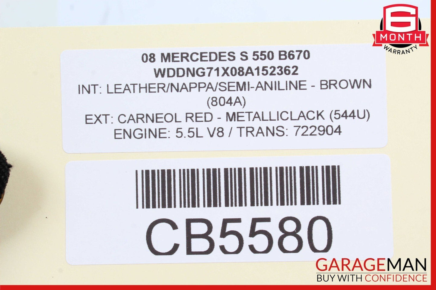 07-13 Mercedes W221 S550 Front Right Side Sun Visor Sunvisor Shade Brown