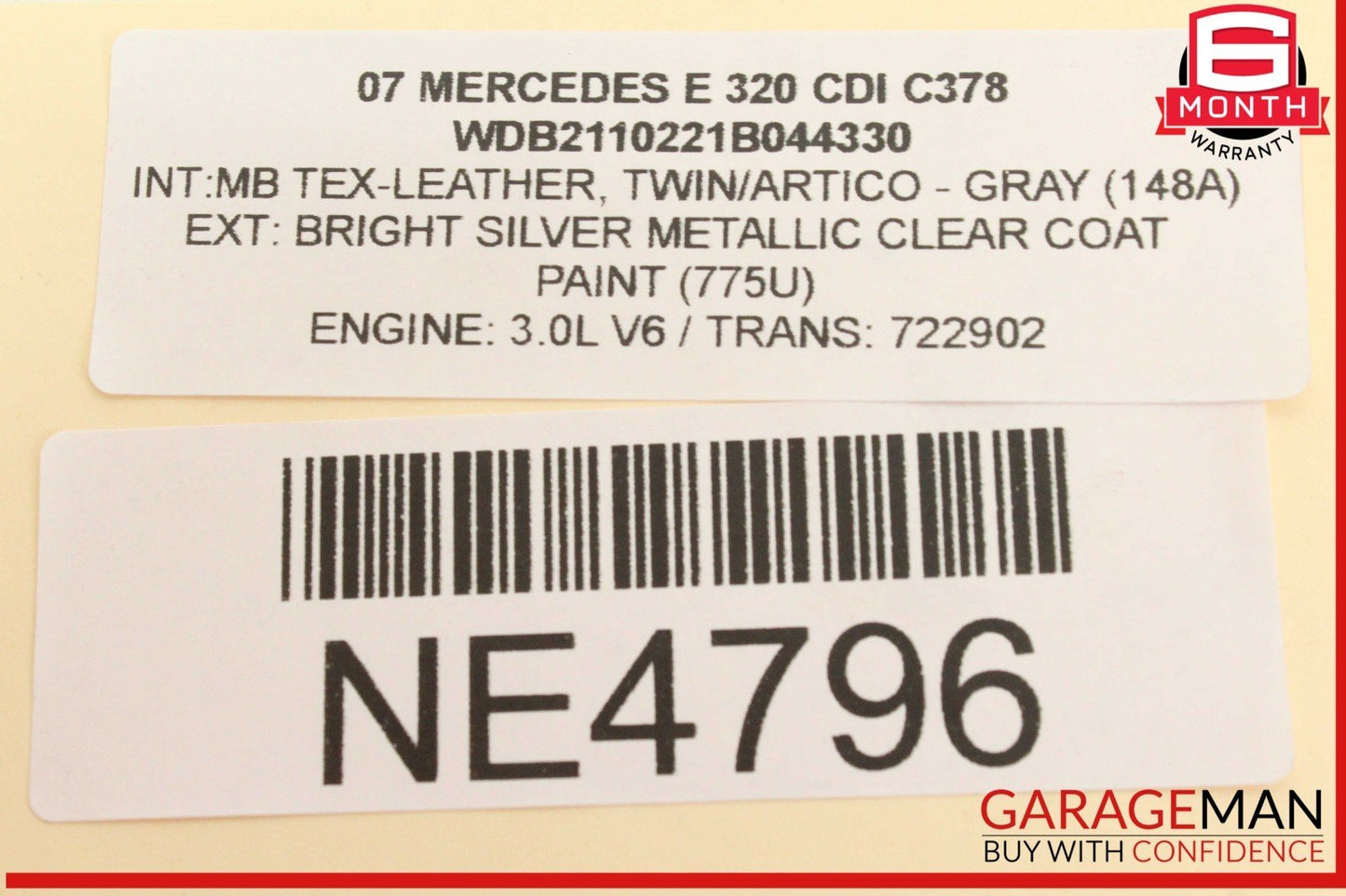 01-11 Mercedes W211 E320 CDI Trunk Lid Lock Latch Handle 2037500893 OEM